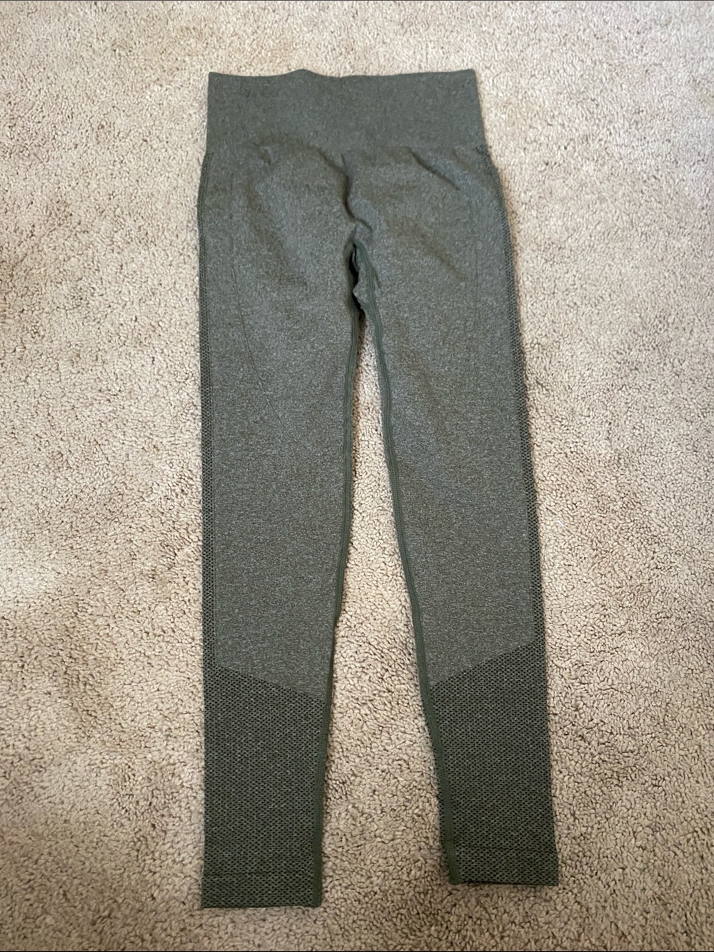 High-Waist Seamless Green Leggings